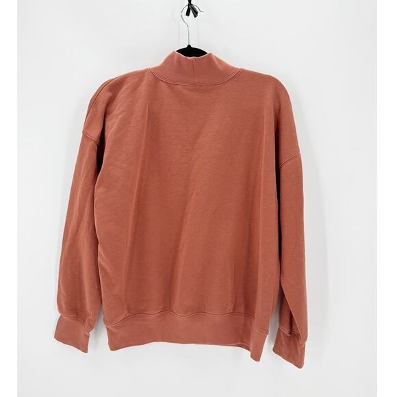 5.11 tactical WREN OVERSIZED FLEECE burnt orange size M mock-neck casual top - Picture 2 of 7